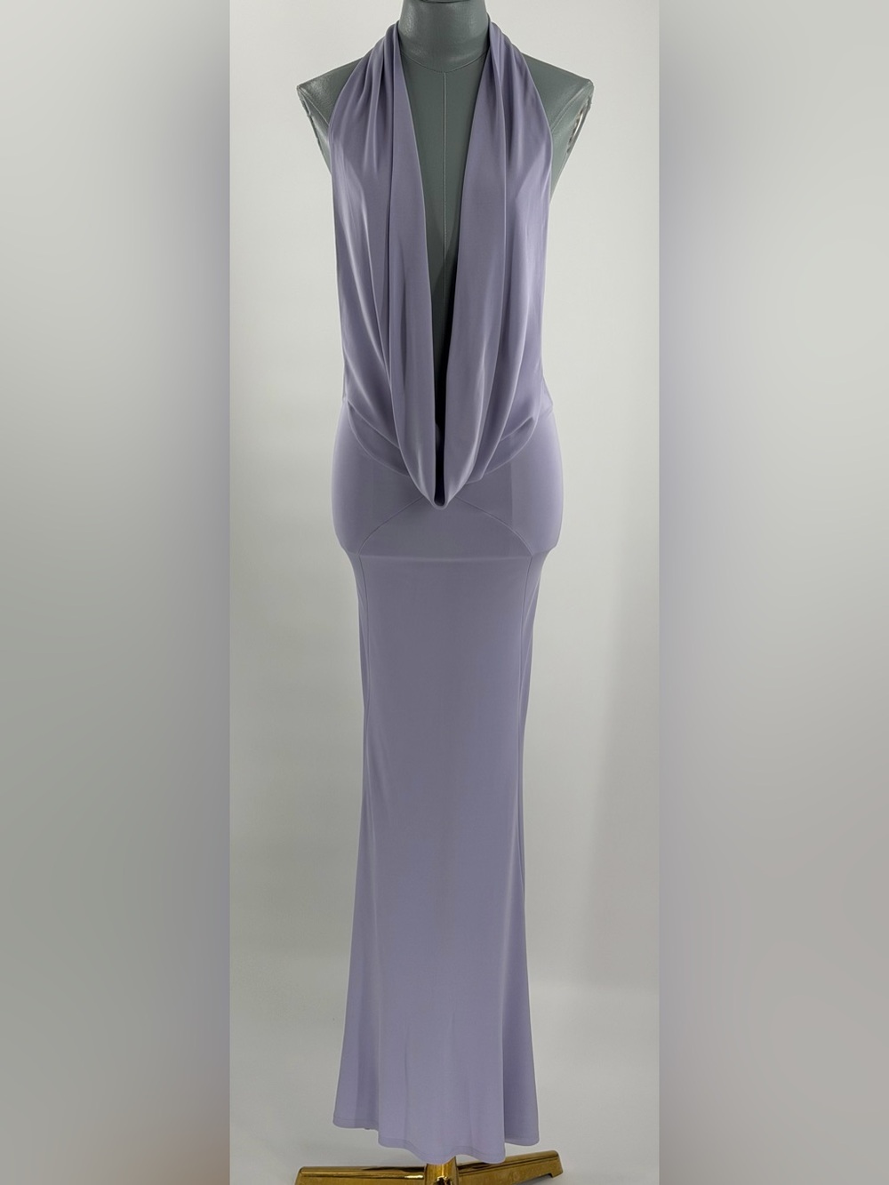 🆕 RAT & BOA 🧿 NWOT Aris Maxi Cowl Halter Neck Midi Dress, Lilac Sz XS *NOTAGS* - Picture 5 of 17